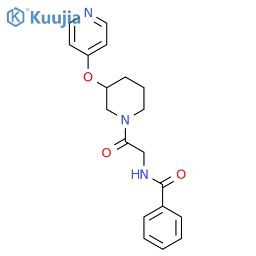 N-{2-oxo-2-[3-(pyridin-4-yloxy)piperidin-1-yl]ethyl}benzamide structure