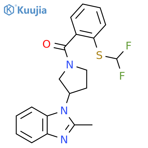 1-(1-{2-(difluoromethyl)sulfanylbenzoyl}pyrrolidin-3-yl)-2-methyl-1H-1,3-benzodiazole structure