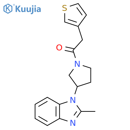1-3-(2-methyl-1H-1,3-benzodiazol-1-yl)pyrrolidin-1-yl-2-(thiophen-3-yl)ethan-1-one structure