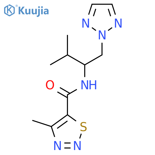 4-methyl-N-3-methyl-1-(2H-1,2,3-triazol-2-yl)butan-2-yl-1,2,3-thiadiazole-5-carboxamide structure