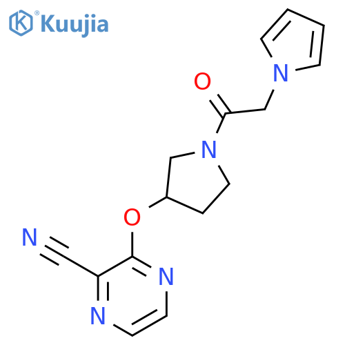 3-({1-[2-(1H-pyrrol-1-yl)acetyl]pyrrolidin-3-yl}oxy)pyrazine-2-carbonitrile structure