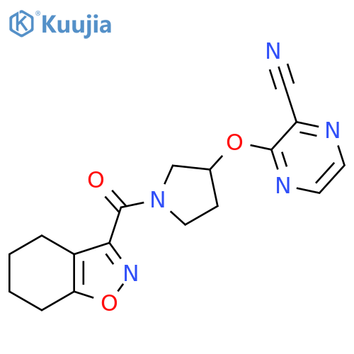 3-{[1-(4,5,6,7-tetrahydro-1,2-benzoxazole-3-carbonyl)pyrrolidin-3-yl]oxy}pyrazine-2-carbonitrile structure