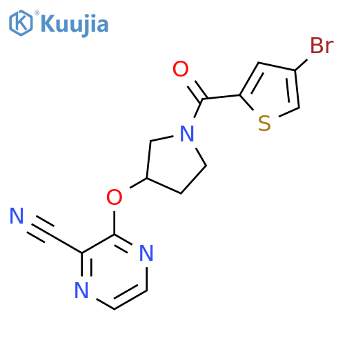 3-{[1-(4-bromothiophene-2-carbonyl)pyrrolidin-3-yl]oxy}pyrazine-2-carbonitrile structure