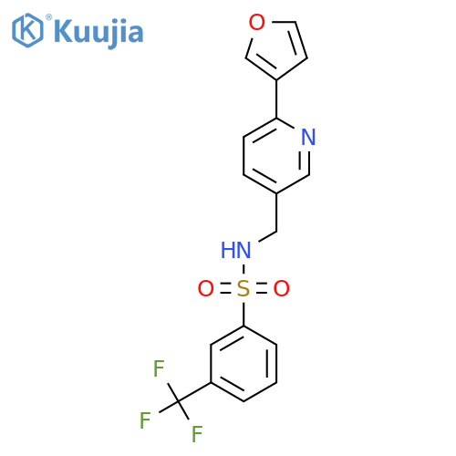 N-{6-(furan-3-yl)pyridin-3-ylmethyl}-3-(trifluoromethyl)benzene-1-sulfonamide structure