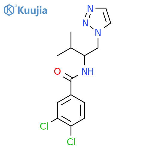 3,4-dichloro-N-[3-methyl-1-(1H-1,2,3-triazol-1-yl)butan-2-yl]benzamide structure