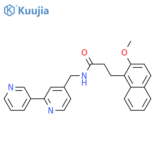N-({2,3'-bipyridine-4-yl}methyl)-3-(2-methoxynaphthalen-1-yl)propanamide structure
