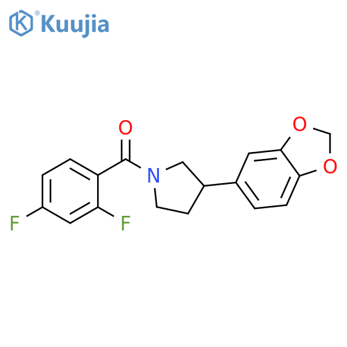 3-(2H-1,3-benzodioxol-5-yl)-1-(2,4-difluorobenzoyl)pyrrolidine structure