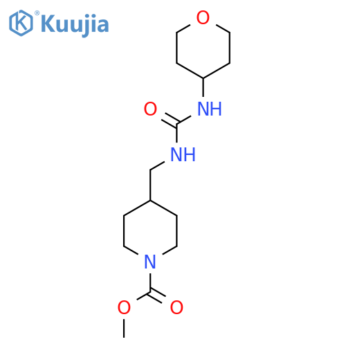 methyl 4-((3-(tetrahydro-2H-pyran-4-yl)ureido)methyl)piperidine-1-carboxylate structure