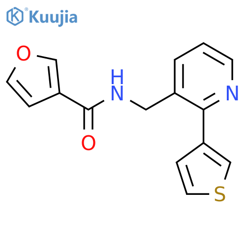 N-{[2-(thiophen-3-yl)pyridin-3-yl]methyl}furan-3-carboxamide structure
