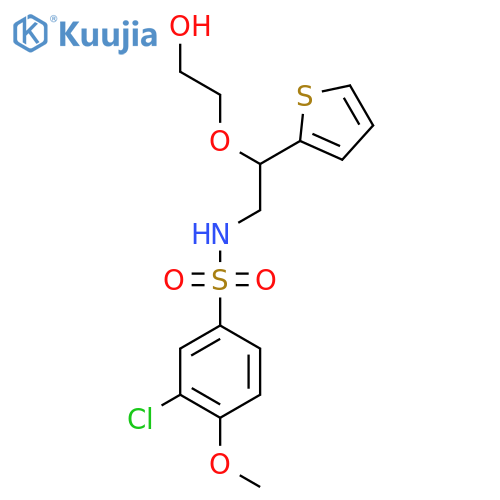 2-[2-(3-chloro-4-methoxybenzenesulfonamido)-1-(thiophen-2-yl)ethoxy]ethan-1-ol structure