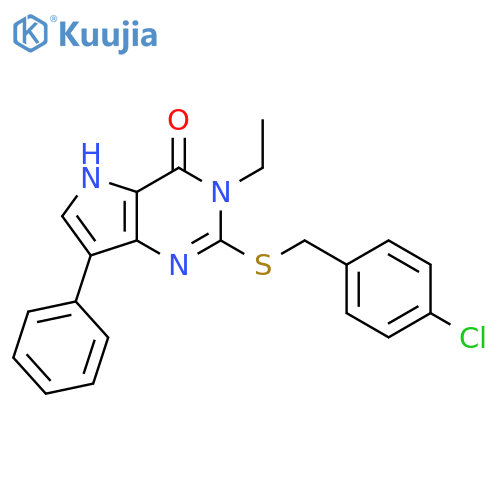 2-{[(4-chlorophenyl)methyl]sulfanyl}-3-ethyl-7-phenyl-3H,4H,5H-pyrrolo[3,2-d]pyrimidin-4-one structure