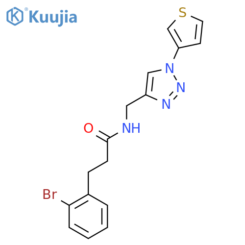3-(2-bromophenyl)-N-{[1-(thiophen-3-yl)-1H-1,2,3-triazol-4-yl]methyl}propanamide structure