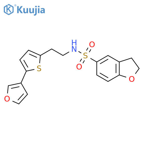 N-{2-5-(furan-3-yl)thiophen-2-ylethyl}-2,3-dihydro-1-benzofuran-5-sulfonamide structure
