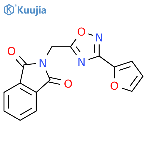 2-{3-(furan-2-yl)-1,2,4-oxadiazol-5-ylmethyl}-2,3-dihydro-1H-isoindole-1,3-dione structure