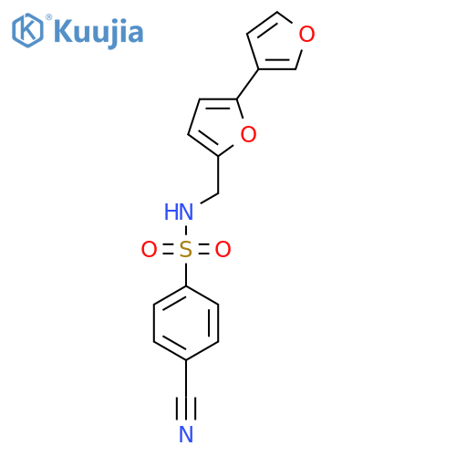 N-({[2,3'-bifuran]-5-yl}methyl)-4-cyanobenzene-1-sulfonamide structure