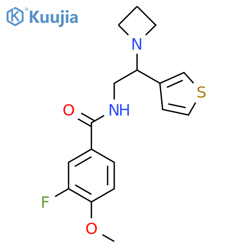 N-[2-(azetidin-1-yl)-2-(thiophen-3-yl)ethyl]-3-fluoro-4-methoxybenzamide structure