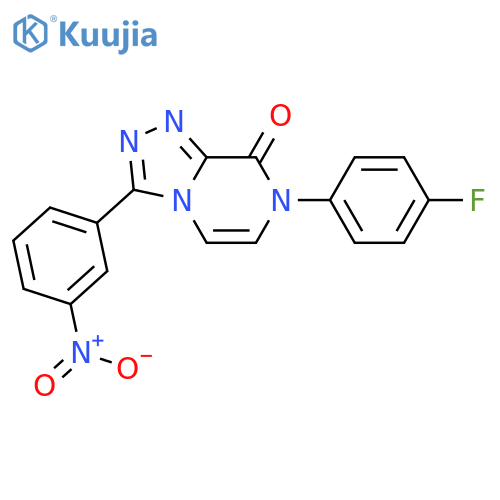 7-(4-fluorophenyl)-3-(3-nitrophenyl)-7H,8H-1,2,4triazolo4,3-apyrazin-8-one structure