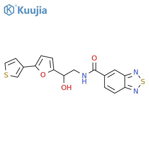 N-{2-hydroxy-2-[5-(thiophen-3-yl)furan-2-yl]ethyl}-2,1,3-benzothiadiazole-5-carboxamide structure