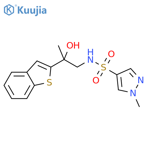 N-[2-(1-benzothiophen-2-yl)-2-hydroxypropyl]-1-methyl-1H-pyrazole-4-sulfonamide structure