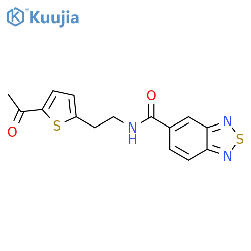 N-[2-(5-acetylthiophen-2-yl)ethyl]-2,1,3-benzothiadiazole-5-carboxamide structure