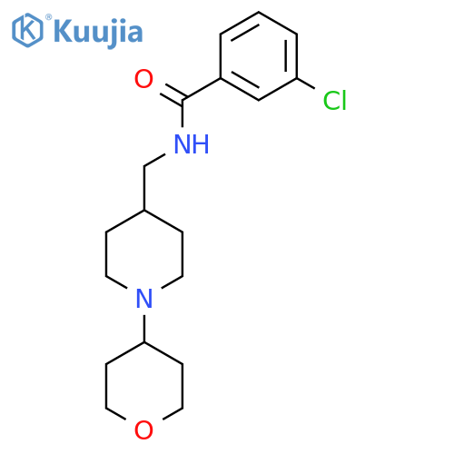 3-chloro-N-{[1-(oxan-4-yl)piperidin-4-yl]methyl}benzamide structure