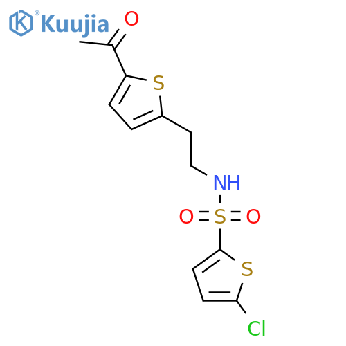 N-[2-(5-acetylthiophen-2-yl)ethyl]-5-chlorothiophene-2-sulfonamide structure