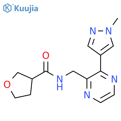 N-{3-(1-methyl-1H-pyrazol-4-yl)pyrazin-2-ylmethyl}oxolane-3-carboxamide structure