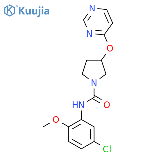 N-(5-chloro-2-methoxyphenyl)-3-(pyrimidin-4-yloxy)pyrrolidine-1-carboxamide structure