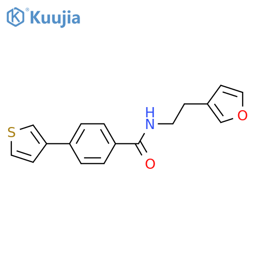 N-2-(furan-3-yl)ethyl-4-(thiophen-3-yl)benzamide structure