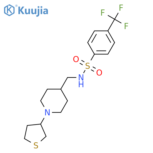 N-{1-(thiolan-3-yl)piperidin-4-ylmethyl}-4-(trifluoromethyl)benzene-1-sulfonamide structure