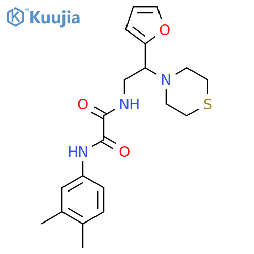 N'-(3,4-dimethylphenyl)-N-2-(furan-2-yl)-2-(thiomorpholin-4-yl)ethylethanediamide structure