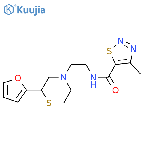 N-2-(furan-2-yl)-2-(thiomorpholin-4-yl)ethyl-4-methyl-1,2,3-thiadiazole-5-carboxamide structure