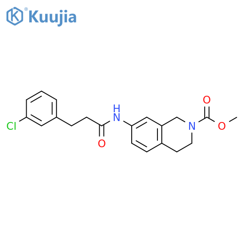 methyl 7-[3-(3-chlorophenyl)propanamido]-1,2,3,4-tetrahydroisoquinoline-2-carboxylate structure