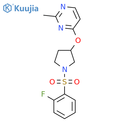 4-{[1-(2-Fluorobenzenesulfonyl)pyrrolidin-3-yl]oxy}-2-methylpyrimidine structure