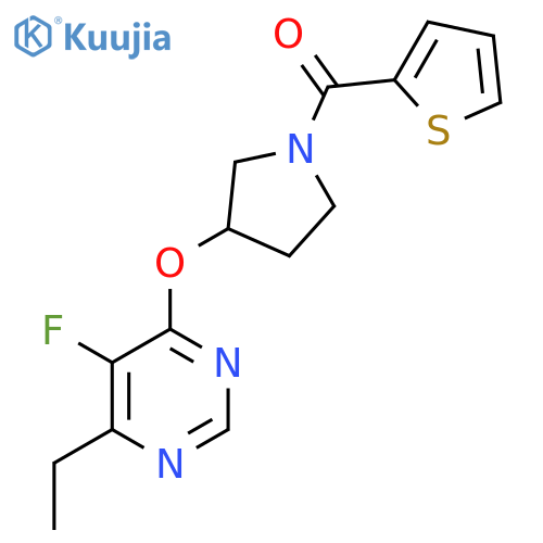 (3-((6-Ethyl-5-fluoropyrimidin-4-yl)oxy)pyrrolidin-1-yl)(thiophen-2-yl)methanone structure