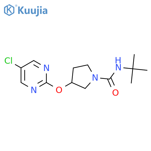 N-tert-butyl-3-(5-chloropyrimidin-2-yl)oxypyrrolidine-1-carboxamide structure