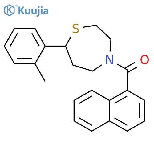 7-(2-methylphenyl)-4-(naphthalene-1-carbonyl)-1,4-thiazepane structure