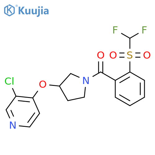 (3-((3-Chloropyridin-4-yl)oxy)pyrrolidin-1-yl)(2-((difluoromethyl)sulfonyl)phenyl)methanone structure