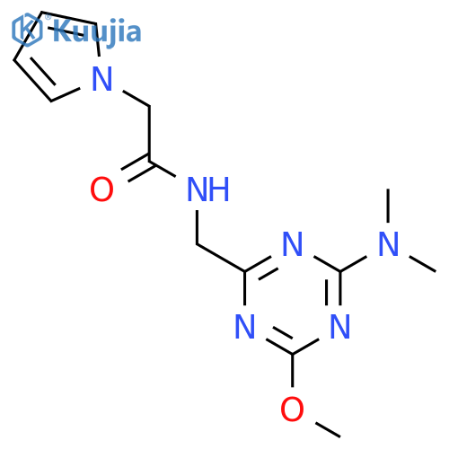 N-{4-(dimethylamino)-6-methoxy-1,3,5-triazin-2-ylmethyl}-2-(1H-pyrrol-1-yl)acetamide structure