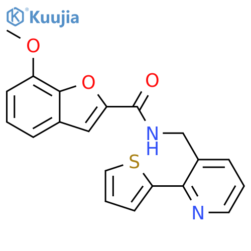 7-methoxy-N-{[2-(thiophen-2-yl)pyridin-3-yl]methyl}-1-benzofuran-2-carboxamide structure