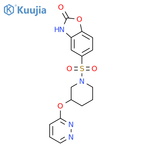 5-{[3-(pyridazin-3-yloxy)piperidin-1-yl]sulfonyl}-2,3-dihydro-1,3-benzoxazol-2-one structure
