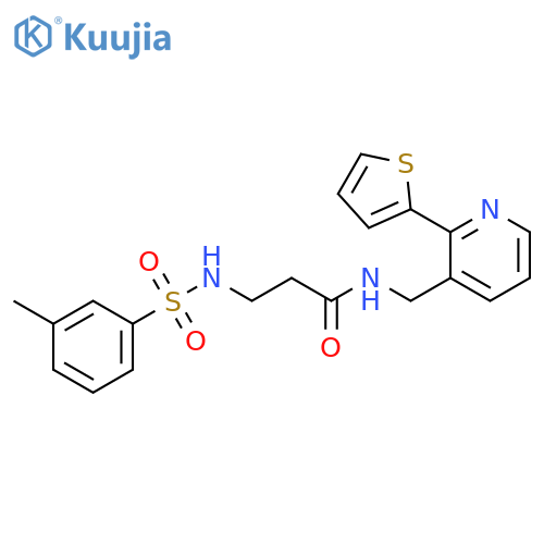 3-(3-methylbenzenesulfonamido)-N-{[2-(thiophen-2-yl)pyridin-3-yl]methyl}propanamide structure