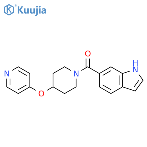 6-4-(pyridin-4-yloxy)piperidine-1-carbonyl-1H-indole structure