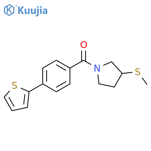 3-(methylsulfanyl)-1-[4-(thiophen-2-yl)benzoyl]pyrrolidine structure