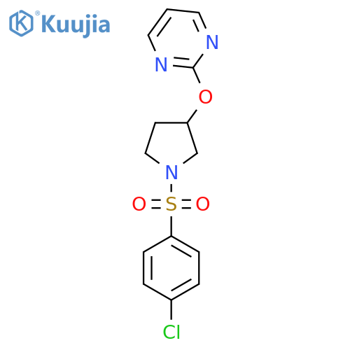 2-((1-((4-Chlorophenyl)sulfonyl)pyrrolidin-3-yl)oxy)pyrimidine structure