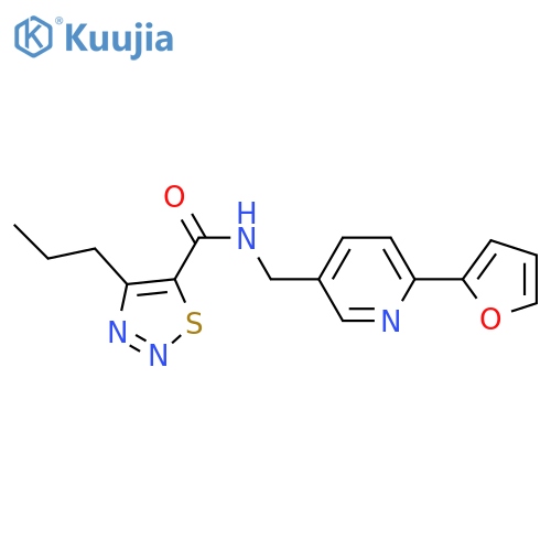 N-{[6-(furan-2-yl)pyridin-3-yl]methyl}-4-propyl-1,2,3-thiadiazole-5-carboxamide structure