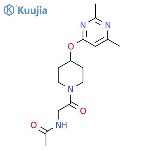 N-(2-{4-(2,6-dimethylpyrimidin-4-yl)oxypiperidin-1-yl}-2-oxoethyl)acetamide structure