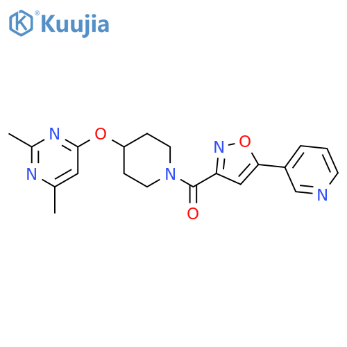 2,4-dimethyl-6-({1-5-(pyridin-3-yl)-1,2-oxazole-3-carbonylpiperidin-4-yl}oxy)pyrimidine structure