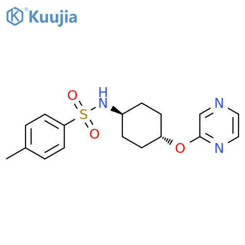 4-methyl-N-[(1r,4r)-4-(pyrazin-2-yloxy)cyclohexyl]benzene-1-sulfonamide structure