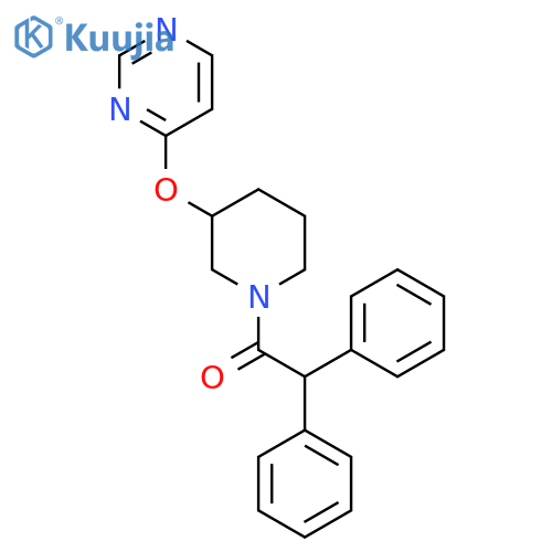 2,2-diphenyl-1-3-(pyrimidin-4-yloxy)piperidin-1-ylethan-1-one structure